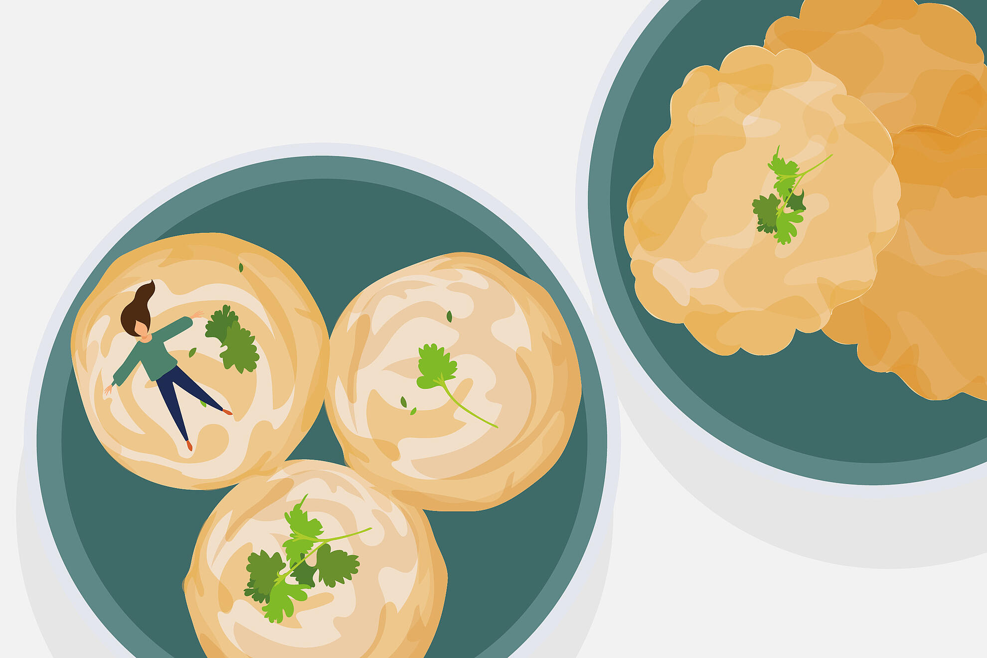 Illustration Klöße und Bambes